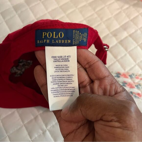 Ralph Lauren Kids Red Cap with Bear Embroidery - Picture 6 of 6